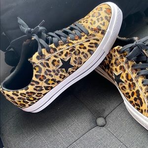Converse One Star Pony Hair Leopard Sneakers